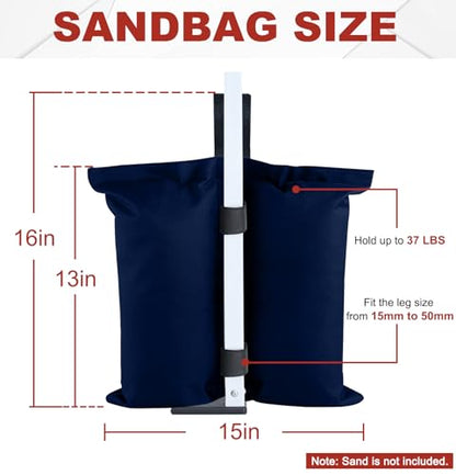 ABCCANOPY Canopy Weights 120 LBS Tent Sand Bags,4-Pack Navy Blue(No Sand) - color: Navy Blue, size: 120 LBS