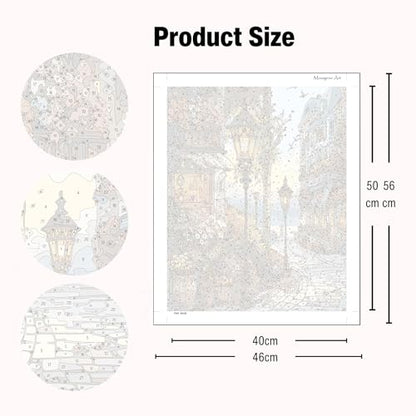 Muzagroo Paint by Numbers Oil Painting Kits for Adults DIY Streetscape Oil Painting for Beginners Hand Crafts Kits with Brushes and Acrylic Paints 16x20 inches (Streetscape) - color: Streetscape