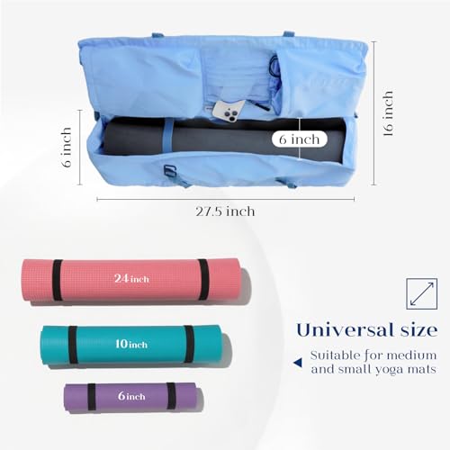 Tumaz Yoga Mat Bag | Padded Adjustable Shoulder Strap | Fits Up to 26" Mats | Multi-Pocket Storage for Essentials | Heavy-Duty G-Hook Closure | Lightweight & Durable for Yoga, Pilates & Fitness