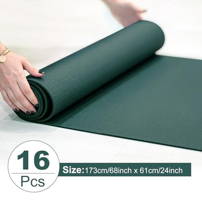 Funtery 3 mm Thin Yoga Mats Bulk, 68 x 24 in - color: Dark Green