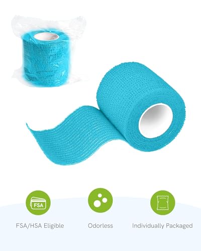FriCARE Self Adhesive Bandage Wrap, Medical Tape in First Aid Kit, Vibrant | Elastic Cohesive Bandages for Sports/Vet/Wrist Ankle Wounds, 2 Inches X 5 Yards, Latex-free 6 Rolls - color: 6 Vibrant Color