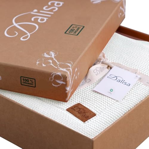 Dalisa Alina GOTS Organic Cotton Throw Blanket, White, 50x60 in - color: White, size: 50x60
