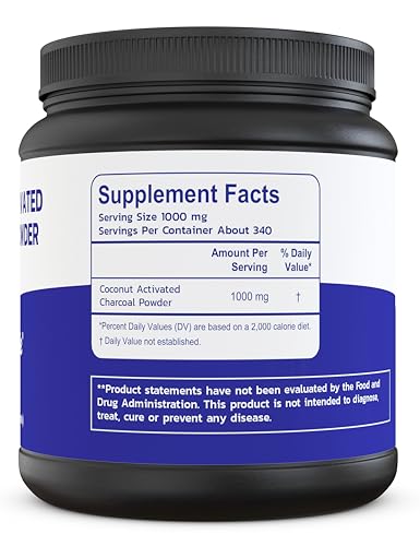 Zen Principle Coconut Activated Charcoal Powder. Whitens Teeth, Rejuvenates Skin and Hair, Supports Better Digestion. USA-Owned Producers, Free Scoop, 12 Oz - size: 12 Ounce (Pack of 1)