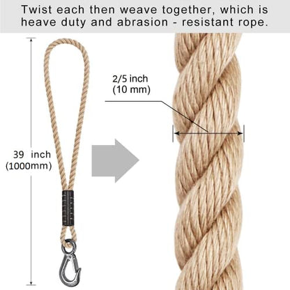 BeneLabel 1Pcs 39" Tree Swing Ropes Tree Swing Strap for Hanging Hammock - color: Off-White, size: 39"