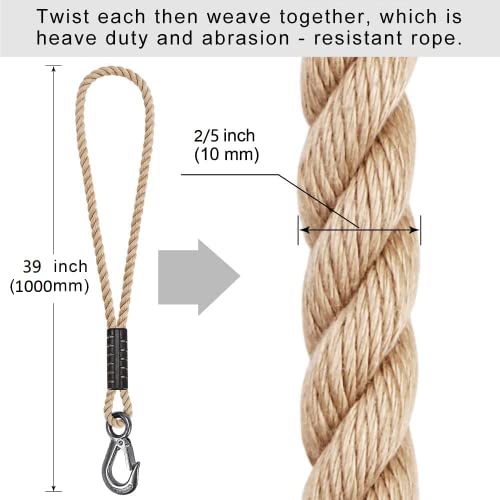BeneLabel 1Pcs 39" Tree Swing Ropes Tree Swing Strap for Hanging Hammock - color: Off-White, size: 39"