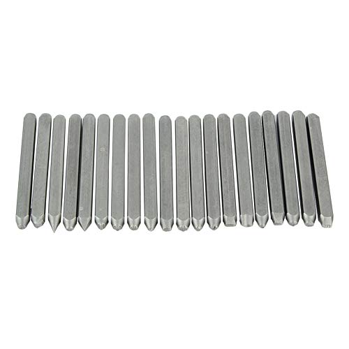 Fayelume 20 PCS Metal Stamping Kit, Metal Stamps for Steel, Jewelry Anvil Chisel, for Jewelry Carbon Steel Flower Hole Punch Tool