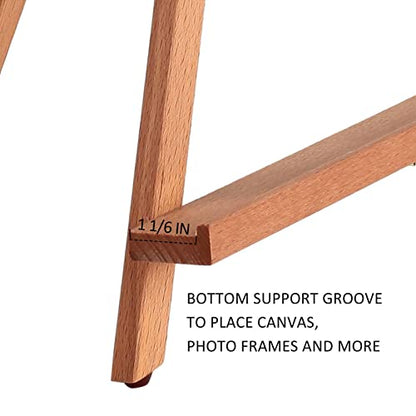 Beechwood 25" Tabletop Easel Display Stand for Painting | Holding Canvas Up to 22 1/2 Inches High, A-Frame Artist Tripod with Rubber Feet, Portable Photo and Sign Holder - size: 1 Pack