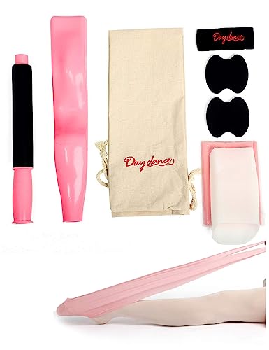 Daydance Kids Women Ballet Foot Stretcher Wooden Arch Enhancer Set with Resitance Bands, for Ballet, Gymnastics, Yoga - color: Pink -ABS, size: Length: 27 Inches-ABS Material