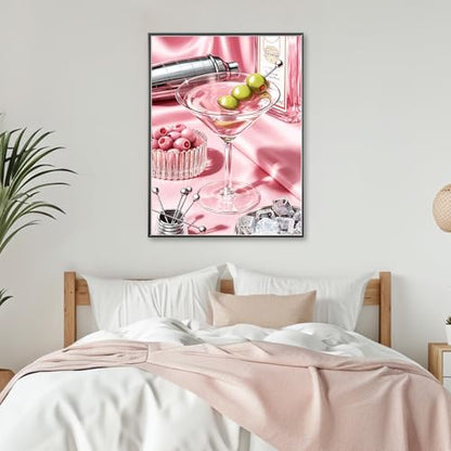 RYMILIE Cocktail Diamond Art Kits for Adults,Fashion Retro Diamond Painting | Diamond Art Kit for Beginners, 5D DIY Full Drill Diamond Painting Gem Art, Home Wall Art Gifts(12x16 inch) - color: DP03965
