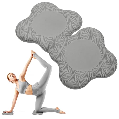 Yoga Knee Pads Set of 2 – Extra Soft Non-Slip Yoga Knee Pad Cushion for Knees Elbows Wrists – Pilates & Workout Knee Pads for Floor Exercises, Kneeling, Stretching, Fitness, Gray - color: Gray