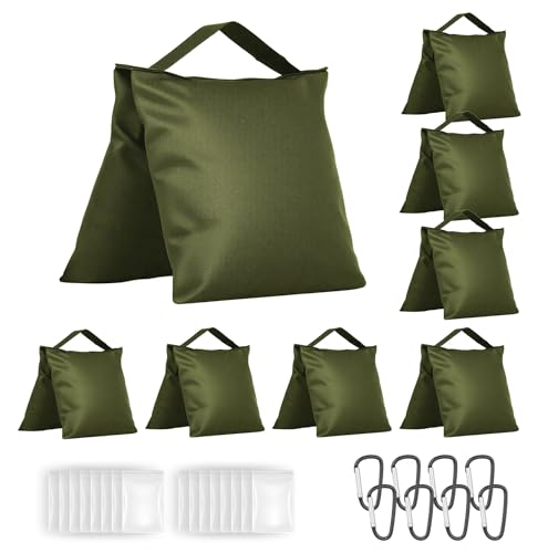 8 Pack Sandbags Weight Bags, Durable Sand Bags for Weight, Green - color: Green, size: 8 PCS