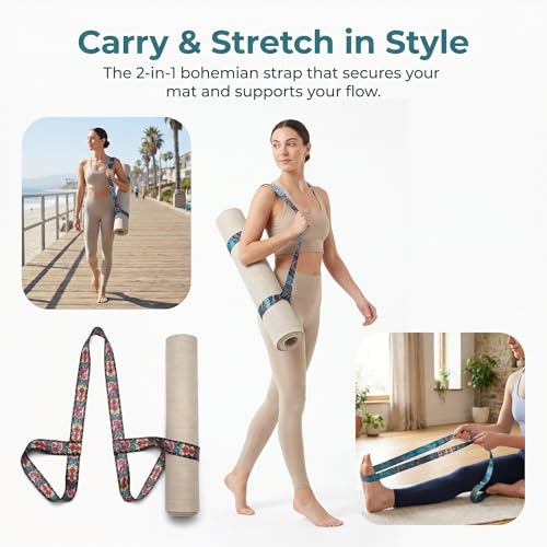 Adjustable Yoga Mat Carry Strap Multicolor Fitness Sling for Sports Equipment - color: Green