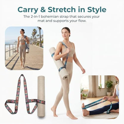 Adjustable Yoga Mat Carry Strap Multicolor Fitness Sling for Sports Equipment - color: Green