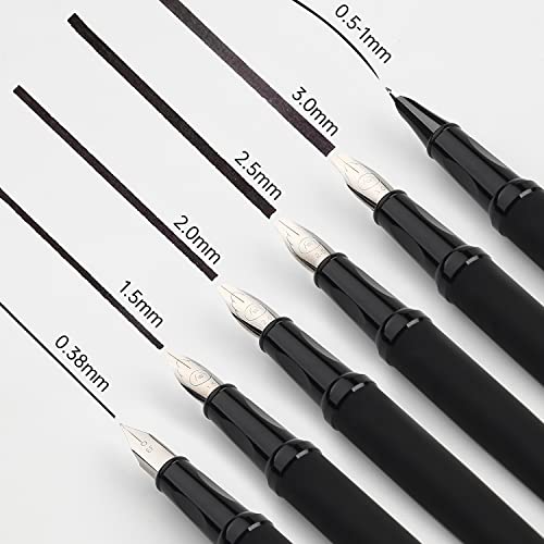 Calligraphy Pens Set 64pcs - Calligraphy Fountain Pen Set with 3 Fountain Pens, 7 Varied Nibs, 54 Ink Cartridges(10 Colors) - Writing, Drawing and Calligraphy Practice for beginner GC-F354