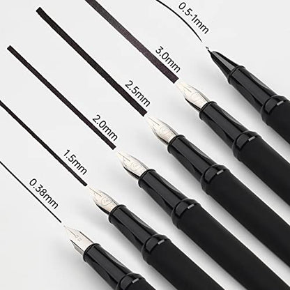 Calligraphy Pens Set 64pcs - Calligraphy Fountain Pen Set with 3 Fountain Pens, 7 Varied Nibs, 54 Ink Cartridges(10 Colors) - Writing, Drawing and Calligraphy Practice for beginner GC-F354