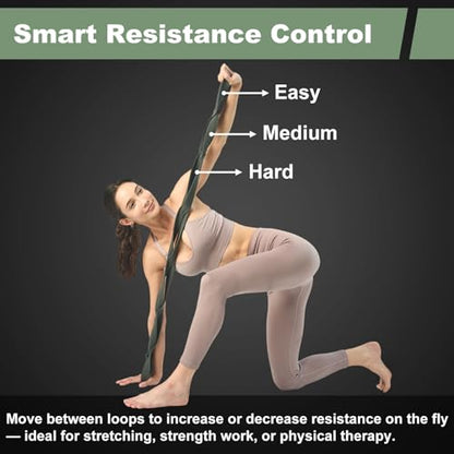 VRTX Fabric Stretch Strap for Yoga, Pilates & Home Workout, Single Band | Patented Intelli-Weave technology delivers skin-friendly comfort, reinforced durability, and machine-washable convenience. - size: Light (6.6-22lbs)