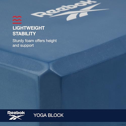 Reebok Solid Yoga Block, 4” x 6” x 9” Yoga Brick with Lightweight Support for Flexibility, Balance & Alignment, Portable Foam Block for Fitness, Home Workout, Stretching & More