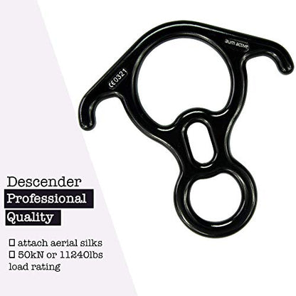 Aerial Silks Starter Kit, 9 Yards, Aerial Yoga Hammock, Hardware - color: Descender