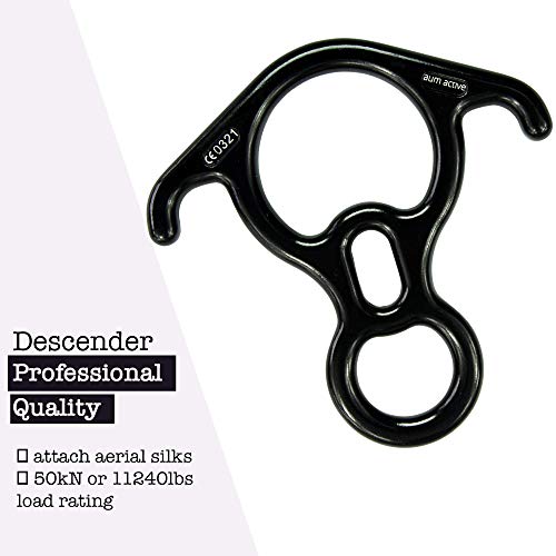 Aerial Silks Starter Kit, 9 Yards, Aerial Yoga Hammock, Hardware - color: Descender