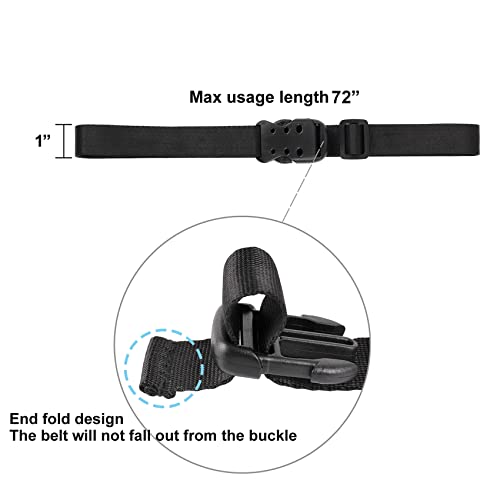 Ayaport Utility Straps with Buckle 40" Quick-Release Adjustable Nylon Straps Black 2 Pack - size: 0.75"x40"-2pcs
