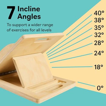 Slant Boards for Exercise, Wooden Slant Board, Calf Stretch Board with 7 Incline Angles, Velour Board, Balance Board & Calf Stretcher, Portable Incline Board for Physical Therapy, Ankle Mobility, Heel & Knees - color: Natural