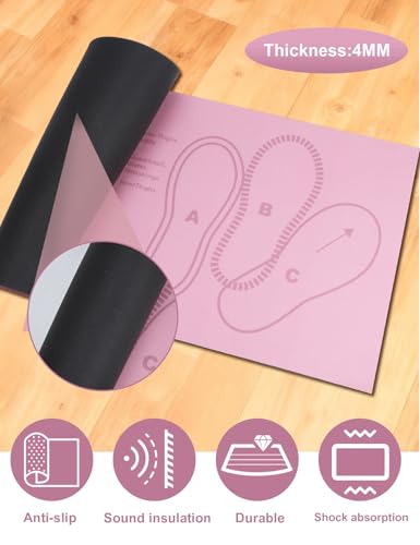 Squat Mat with Foot Position,Large Squat Target Pad 30'' X 13.8'',4mm Thickness Squat Mat Foot Positioning, Exercise Mat for Squats, Leg and Abdominal Workouts - color: Pink