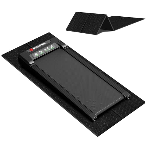 Stepwaver Walking Pad Mat for Carpet, Treadmill Mat for Hardwood Floors | High Density, 1/4 Thickness, Foldable, Floor Protection for Bike, Elliptical, Treadmill, Walking Pad - size: 55"L x 24"W x 0.2"Th
