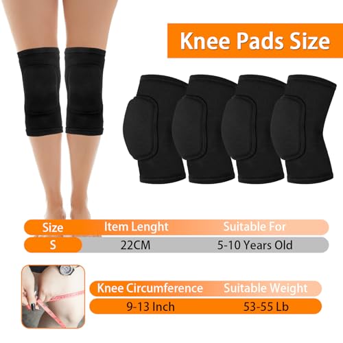 2 Pairs Volleyball Knee Pads Youth, Black Knee Pads for Girls, Women, Kids - color: Black, size: Small