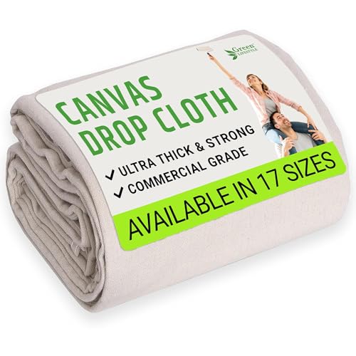 All Purpose Canvas Drop Cloths - Drop Cloth for Painting, Floor Cover, Heavy Duty Protection for Furniture & Surfaces, Reusable Painters Canvas Tarp for Renovation & Home (20x20) - size: 1 Pack - 20x20