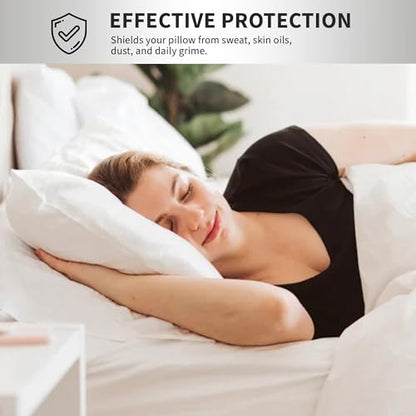 Sunflower 100% Cotton Pillow Protectors with Zipper Standard Size 2 Pack - size: Standard（Pack of 2）