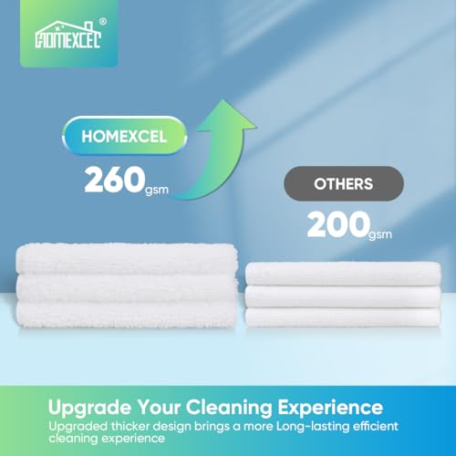 HOMEXCEL White Microfiber Cleaning Cloth, Microfiber Towels for Car,12 PK | Lint Free Wash Cloths, Cleaning Rags for Household, Car Wash Towels for Detailing Drying, Scratch-Free, 11.5"X 11.5" - color: White