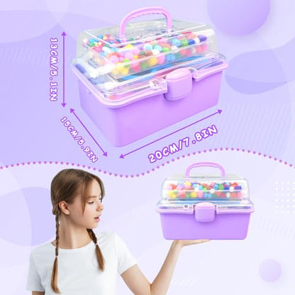 3000 Arts and Crafts Supplies for Kids Craft Kit Craft Box with Pipe Cleaners Arts and Crafts for Kids Age 4-6, 6-8, 8-12 DIY School Supplies Materials Set Toys Gifts for Girls Boys Toddlers, Purple - color: purple