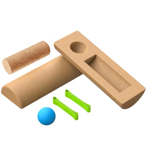 Cork Balance Board | Ankle Stability Trainer, Textured Natural Cork Foot Strengthener with Resistance Band for Foot Pain Relief, Improve Ankle Strength | Balance Trainer