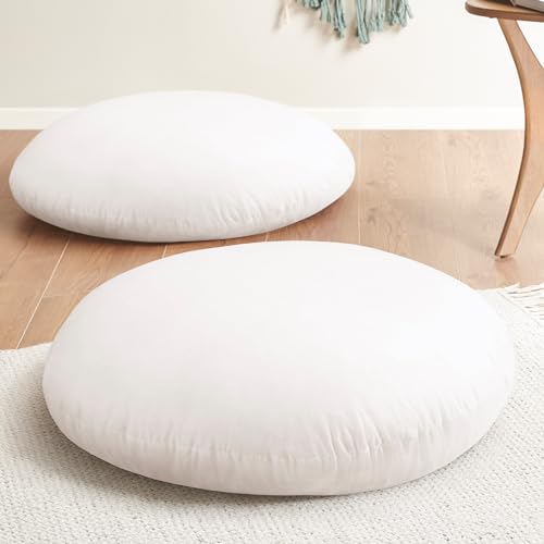 Codi 32" Floor Cushions, Large Meditation Pillow Insert for Adults, 2 Sets | Shredded memory foam, Comfortable seating inserts, Durable ground thick seat, White, Spot clean - color: White (Insert Only), size: 2 Pack