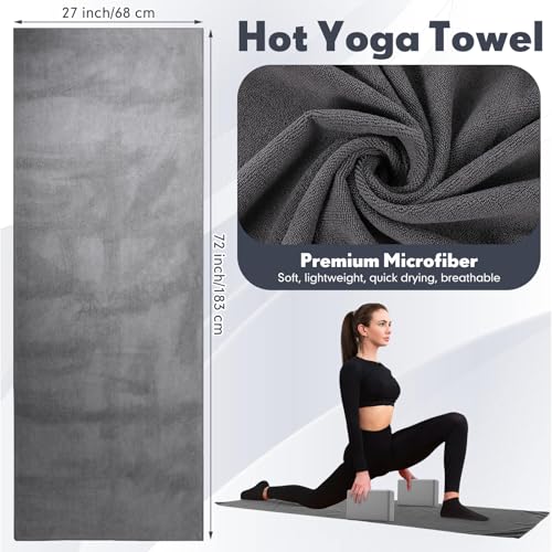 Simgoing 14 Pcs Yoga Kits for Home Workouts Pilates Equipment Set for Women Beginners, Hot Yoga Towel Blocks Strap, Knee Pad, Resistance Loop Exercise Band, Massage Lacrosse Ball, Pilates Ball - color: Gray