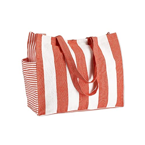 Folkulture Beach Bags for Women, Waterproof, Beach Must Haves -17x14 inch - color: Coral