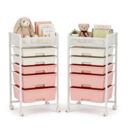 2 Pack Rolling Craft Cart with 5 Drawers, Craft Cart with Wheels, Art Cart Organizer and Storage, Rolling Utility Cart with Handles for Organizing Crafts, Yarn, Toys, School Supplies, etc - size: 5-Drawers(2 Pack)