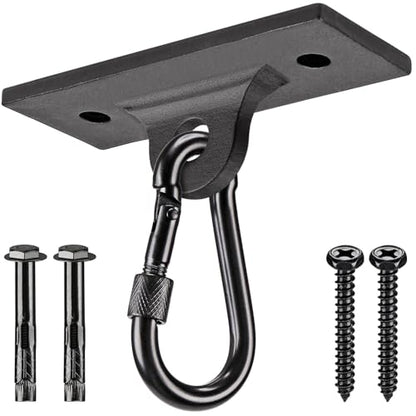Dolibest Heavy Bag Hangers & Brackets - Ceiling Mount with Carabiner for Strength Training, Aerial Yoga & Resistance Bands - color: 2 Holes Ceiling Anchor