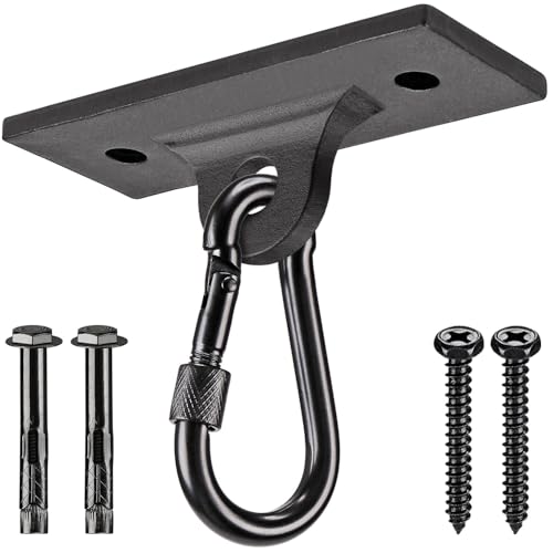 Dolibest Heavy Bag Hangers & Brackets - Ceiling Mount with Carabiner for Strength Training, Aerial Yoga & Resistance Bands - color: 2 Holes Ceiling Anchor
