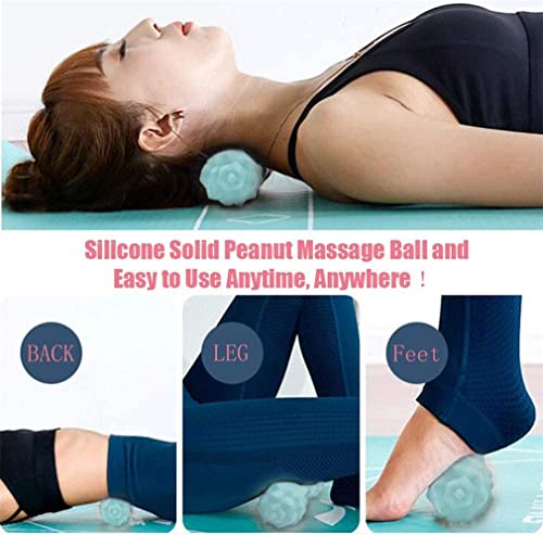 Massage Ball Set, Peanut Massage Ball Double Lacrosse Massage Roller Balls, Acupoint Myofascial Release Muscle Knot Ball, Deep Tissue Trigger Point Therapy Massage Tool for Back Neck Shoulder (Green) - color: Green