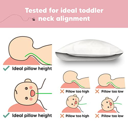 Toddler Pillow with Pillowcase, 13x18 My Little Dreamy Pillow (Soft White) - color: Soft White