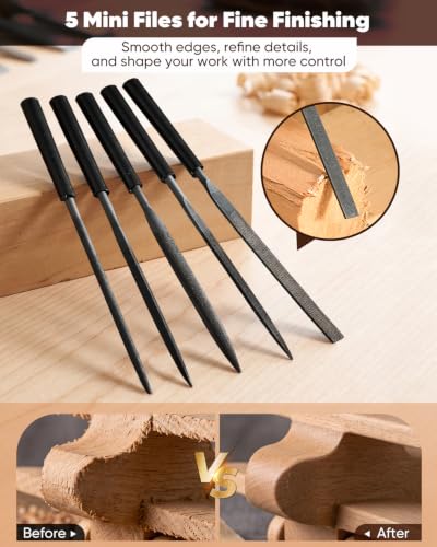SakerNeo 35PCS Wood Carving Kit Whittling tools Set | Wood Carving Tools with Knife Set, Utility Knife, Gouges, Chisels,Ideal Woodworking Set for Beginners & DIY Gift - color: Brown 35pcs