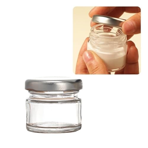 10Pcs Mini Glass Inkwell Ink Bottle Containers with Screw Lids for Calligraphy Oblique Nib Holder Stand Empty Dip Pen Ink Well Jars Desktop Decoration School Gifts(25ml)