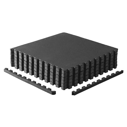 CAP 24-Inch EVA Interlocking Puzzle Mat, 1-Inch, Black T Pattern, 1-Pack