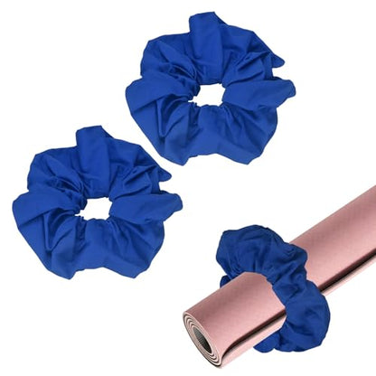 Yoga Mat Scrunchy, Durable & Elastic Fabric Yoga Mat Strap Band - color: Blue