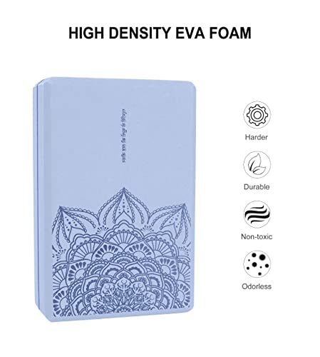 nuveti Yoga Blocks Set of 2, High Density Yoga Brick Foam Blocks to Improve Strength, Flexibility and Balance Brick Foam Blocks - color: LightBlue