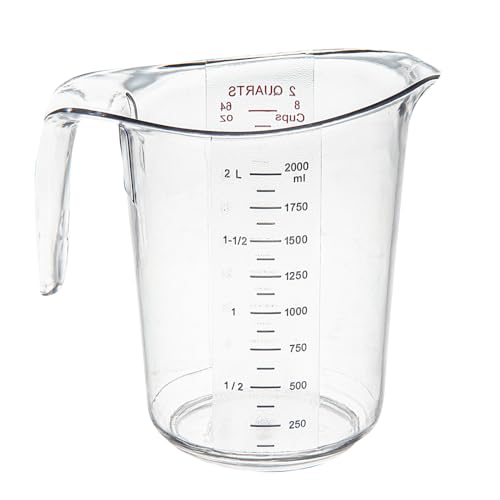 Restaurantware Plastic Measuring Cup - Chef 101 Measuring Jug with Dual Unit Markings, Dishwasher Safe - Clear Measuring Cup for Kitchen, Restaurants - size: 7.75" × 6.00" × 7.50"
