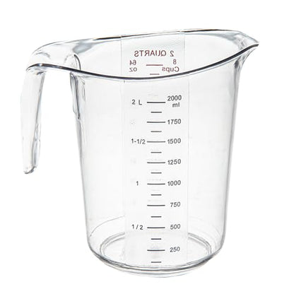Restaurantware Plastic Measuring Cup - Chef 101 Measuring Jug with Dual Unit Markings, Dishwasher Safe - Clear Measuring Cup for Kitchen, Restaurants - size: 7.75" × 6.00" × 7.50"