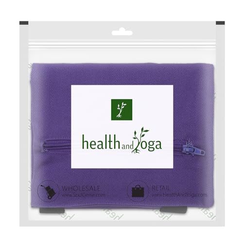 HealthAndYoga(TM) Yoga Sand Bags - Double Bag with Inner Waterproof Bag - Prop for Adding Weight and Support (Purple) - color: Purple