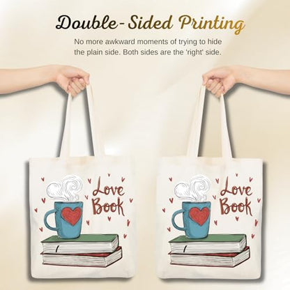 Aesthetic Canvas Tote Bag for Women with Inner Pocket - color: Read-love